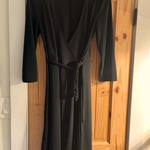 Old Navy black wrap dress, with 3/4 length sleeve. very good used condition.